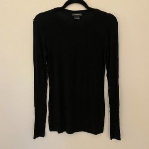 Trouve Semi Sheer Black Tshirt – Long Sleeve